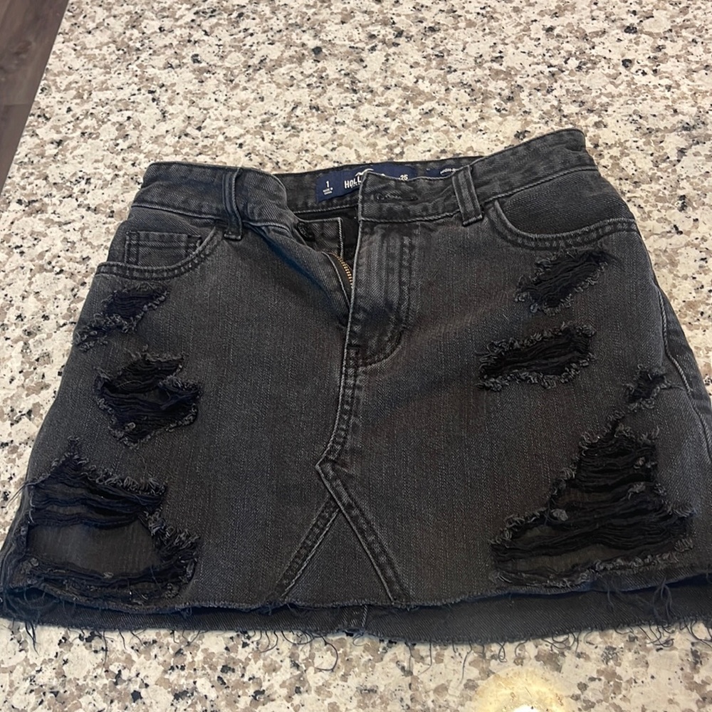 Black jean skirt